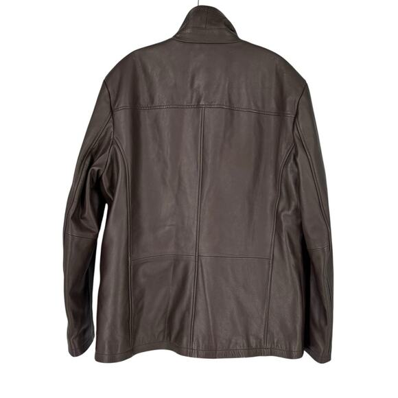 Leather Madness Brad Pitt Fight Club Button Front Leather Coat Mens Large Lined - Picture 2 of 11